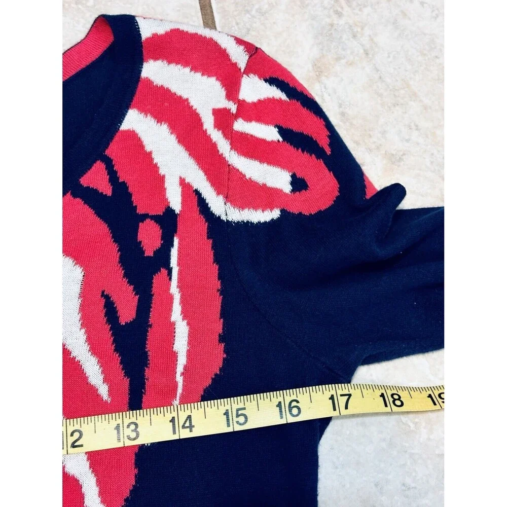 Lilly Pulitzer Women Size S Tiger Jacquard  Long Sleeve Sweater Art to Wear